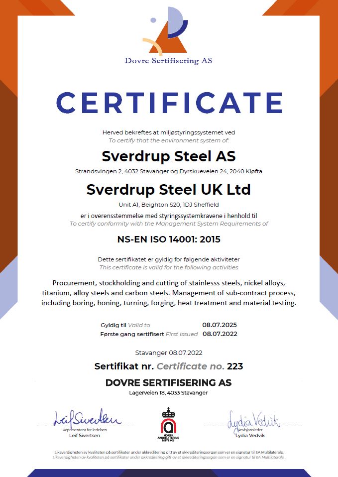 ISO 14001 sertifikası