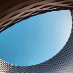 Steel circle with view to the sky